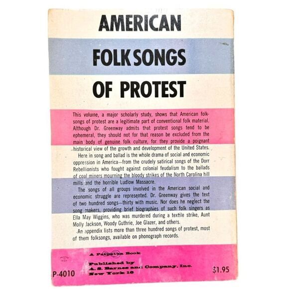 American Folk Songs of Protest by John Greenway Vintage Paperback Book. - Picture 3 of 5
